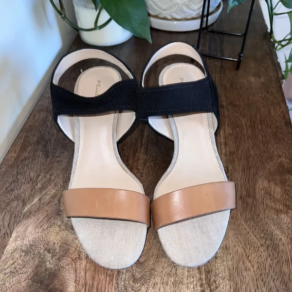 Pelle‎ Moda Womens Black/Brown Open Toe Open Kitten Heel Stretchy Straps Size 7 - Image 3