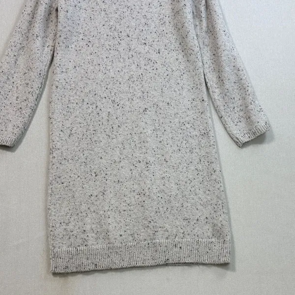 LOFT Heather Gray Long Sleeve Dress with Button Details - Image 10