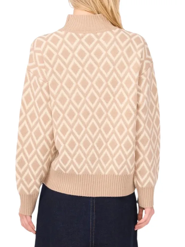 Vince Camuto Oxford Tan Diamond Turtleneck Sweater - Image 11