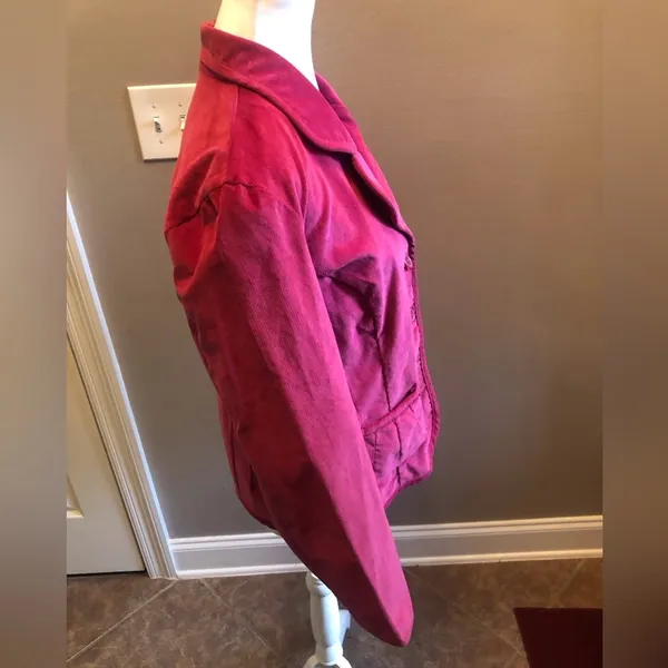 Gorgeous Fuchsia Corduroy Jacket Blazer Coat Y2K from Cato Size Large - Image 2