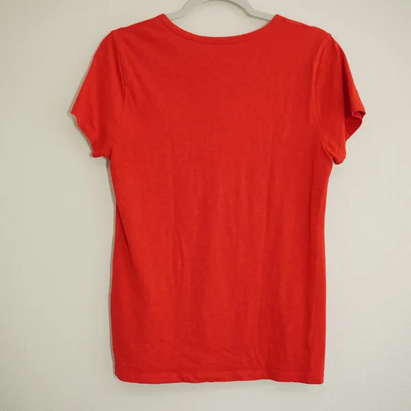 J. Crew Studio Tee Medium Red Orange Short Sleeve 100% Cotton Slub T-Shirt - Image 3
