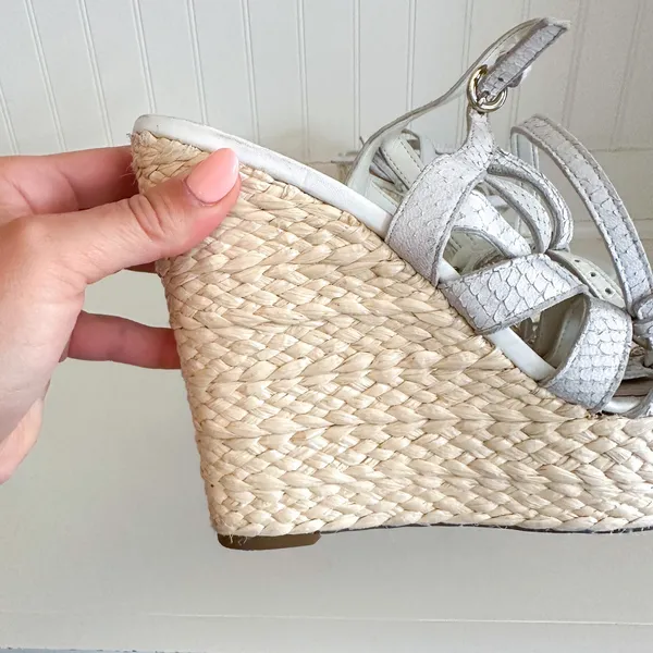 Guess White Wedge Sandals - Image 6