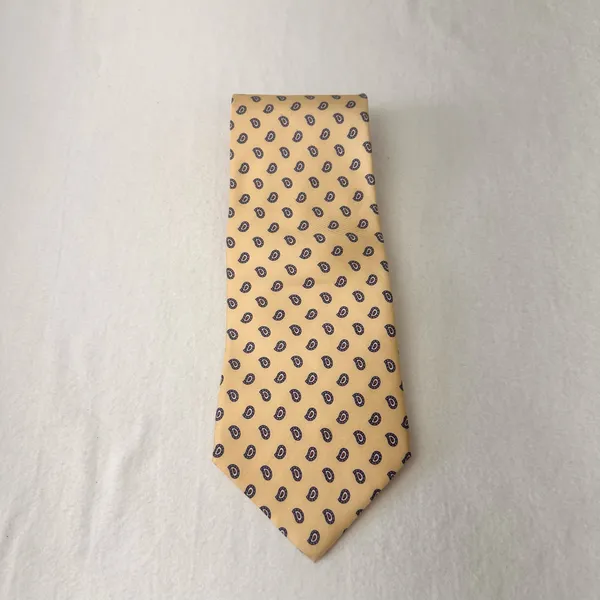 Stafford Men's Tie Silk Yellow Geometric Vintage Classic Necktie Office wear - Image 9