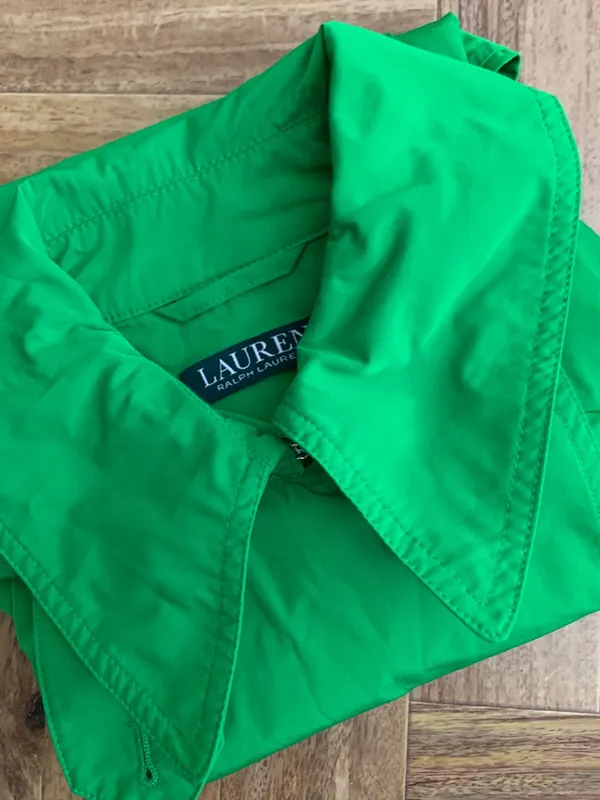 Lauren Ralph Lauren Jacket 8 Green Double Breasted Cropped Lightweight - Image 15
