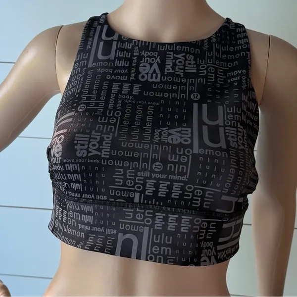 Lululemon Energy High-Neck Longline Bra in Lululemon Ombre Black Multi Sz 12 - Image 2