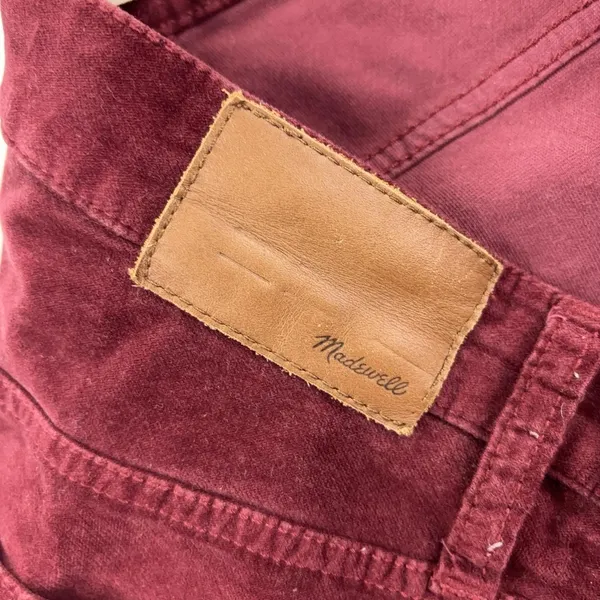Madewell Cali Demi-Boot Jeans Womens 31 Red Corduroy Mid Rise Bootcut Stretch - Image 3