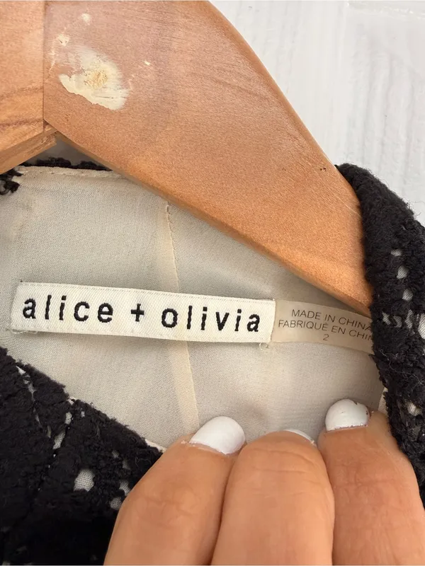 Alice + Olivia Gisela High Neck Long Lace Sleeveless Black Maxi Dress 2‎ - Image 8