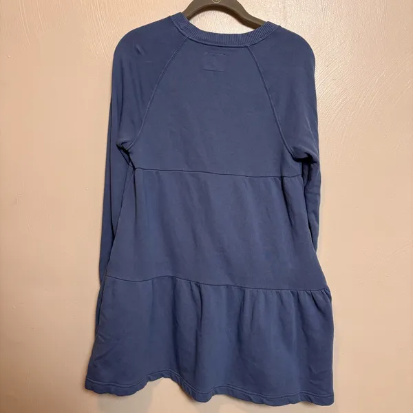 Aerie Women’s Weekend Tiered Dress Long‎ Sleeve 100% Cotton Cornflower Blue XS - Image 6
