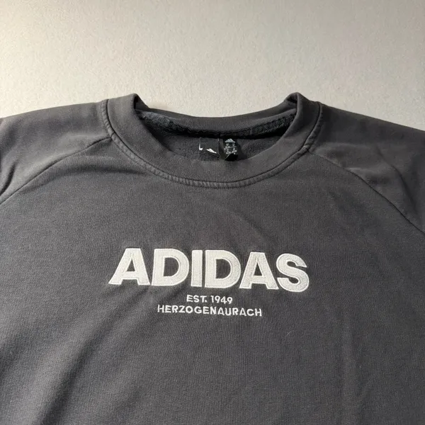 VIntage Adidas Est. 1949 Herzogenaurach Crewneck Sweatshirt Black XL - Image 3