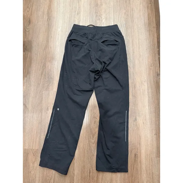 Lululemon Womens Black Straight Leg Athletic Training Pants Size S Drawstring - Image 2