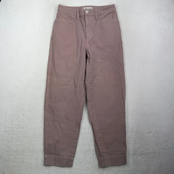 Madewell 26 Slim Emmett Tapered Pants High Rise Vintage Petal Pink MD115 Relaxed - Image 3