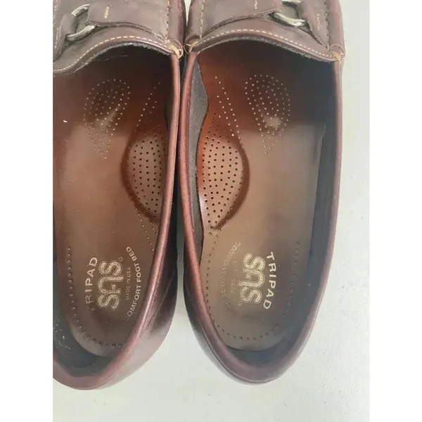 Women's SAS Brown Leather‎ Loafers Size 7.5 Narrow GUC! - Image 5
