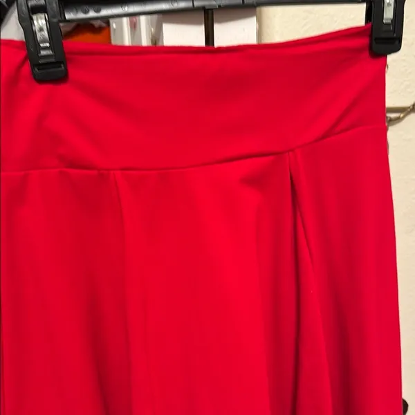 Red Maxi A-Line High-Low Skirt for Cocktail - Image 4