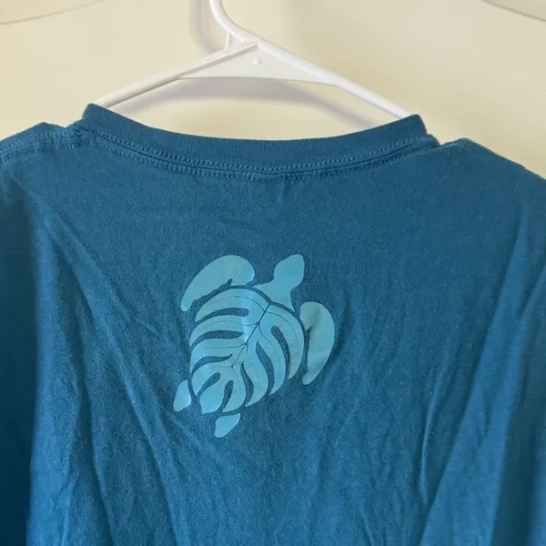 Women's Teal V-Neck Short Sleeve Turtle Bay Tee / A60 - Image 4