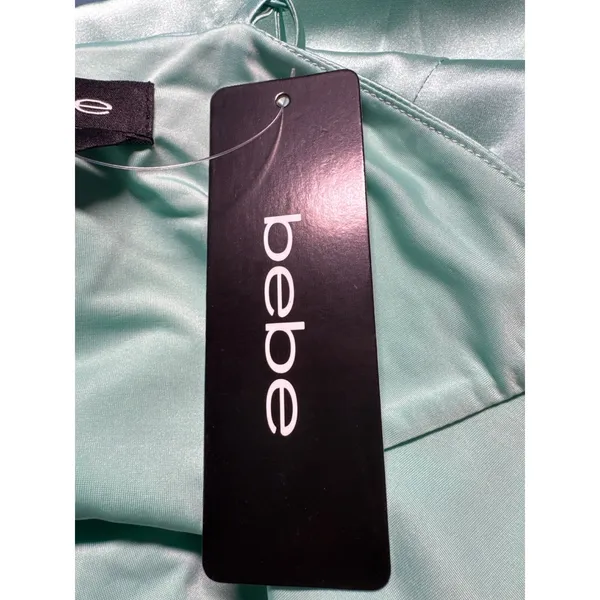 Bebe Mini Dress Sleeveless V-Neck Ruched Cocktail Party Dress‎ - Image 11