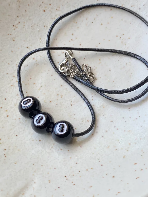Handmade 8 ball grunge funky unisex necklace🎲8️⃣🖤 - Image 3