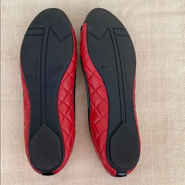 Marc Fisher Red& Black Leather Flats - Image 9