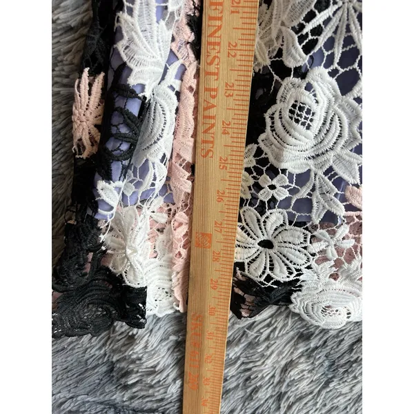 Romeo‎ & Juliet M $240 Dress Sundress Fit Flare Pink Crochet Lace Cocktail - Image 10