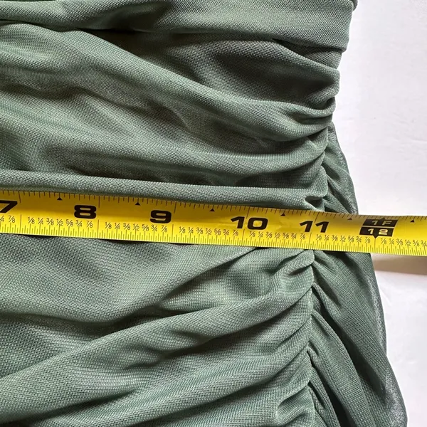 Azazie Sheath Bow Chiffon‎ Dress | Sz A2 | Straight Neckline | ruched body - Image 6