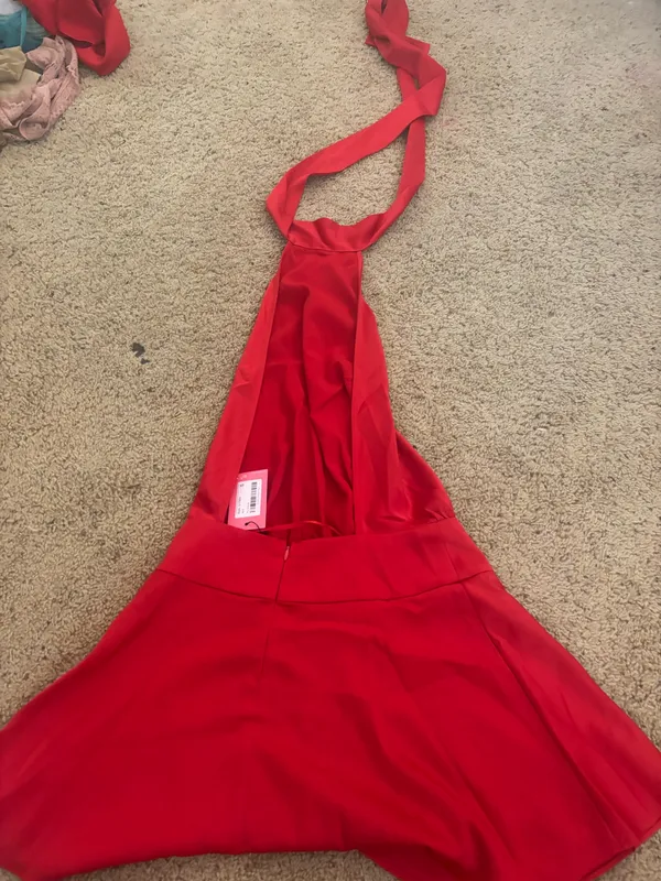 Edikted Scarf Halter Open Back Mini Dress - Image 5
