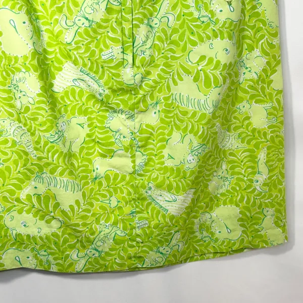 Lilly Pulitzer Size 4 Skirt VTG‎ White Label Green Animal Print Retro Cotton 464 - Image 13