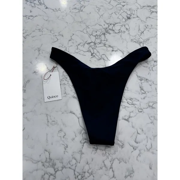NWT Quince Black Italian High-Leg Ring Bikini Bottom XS - Image 4