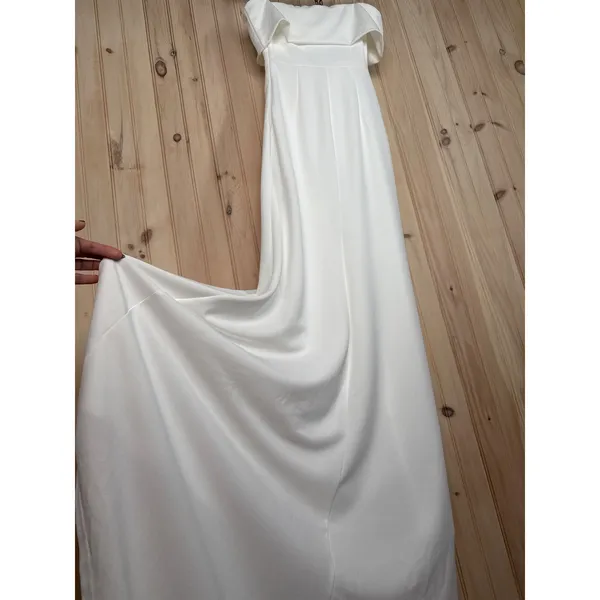 Lulus Exceptional Romance White Off Shoulder Mermaid Maxi Dress Wedding Large - Image 6