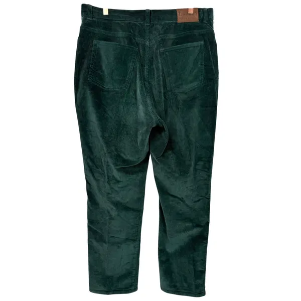 Lauren Ralph Lauren Womens Green Corduroy Straight Leg High Rise Pants Size 14W - Image 2