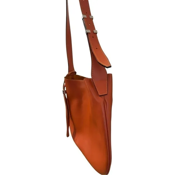 Gianni Chiarini Italian Leather Cognac Crossbody Bag Artisan Crafted Purse - Image 4