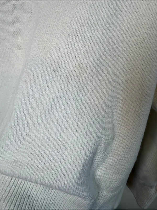Hollister Cream Off-the-Shoulder Sweater with Red Cherry Patch - Image 5