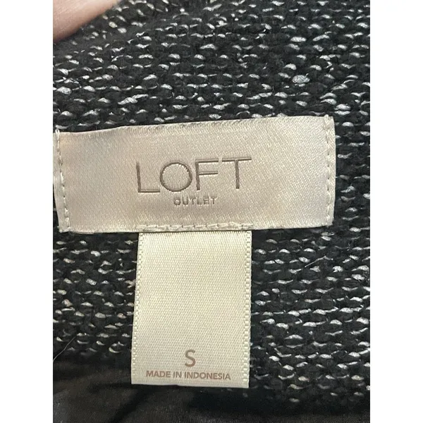 Ann Taylor LOFT TweedOne Button Blazer Jacket Black‎ Charcoal Size S - Image 5
