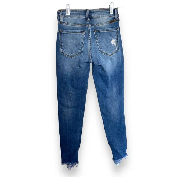 KanCan Womens Jeans Sz 23 Signature Mid-Rise‎ Ankle Skinny Blue Abigail Distress - Image 3