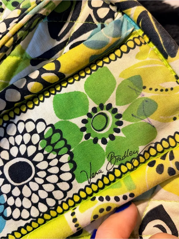 Vera Bradley Quilted Floral Dome Tote Bag in Yellow, Blue & Green - Image 7