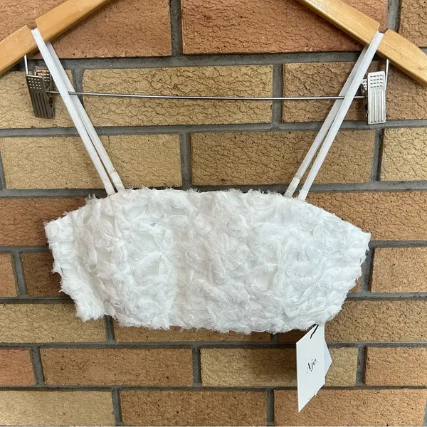 Aje NWT Women's Quintette Textured Bralette Top Ivory Floral US Size 0 - Image 5