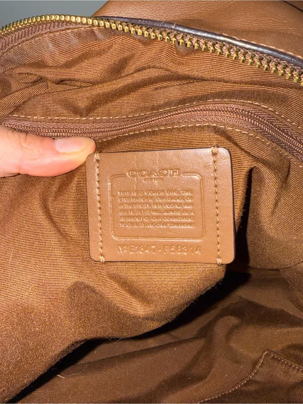 Coach Signature Canvas Backpack in Brown and Tan - Image 4