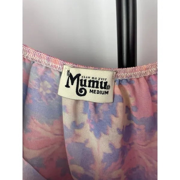 Show Me‎ Your Mumu Chiquita Multicolor Watercolor Sheer Flowy Off Shoulder Top M - Image 4