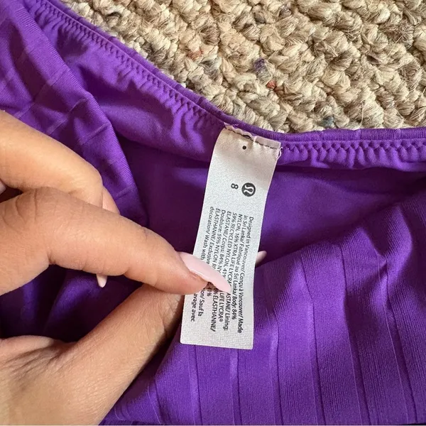 NWT Lululemon Ribbed High-Waist Skimpy-Fit Swim Bottom Atomic Purple- Size 8 - Image 6