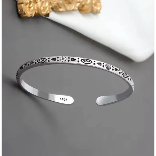 NEW Engraved 925‎ Sterling Silver Adjustable Cuff Bracelet - Image 14