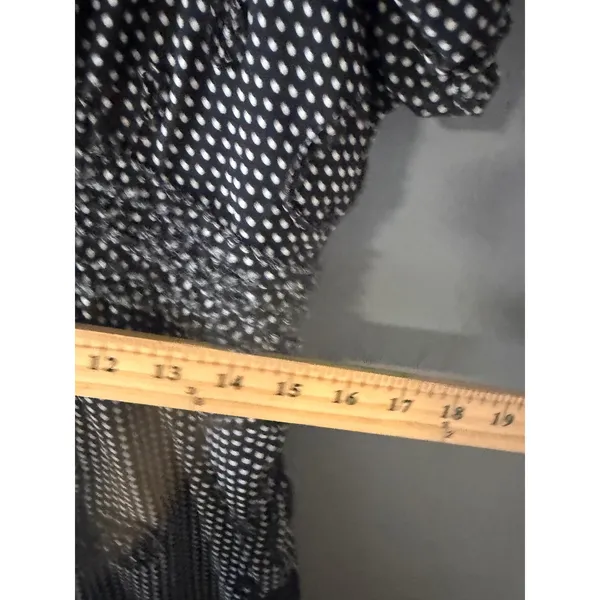 Max Studio Black White Polka Dot Smocked‎ Empire Waist Mini Dress Womens Small - Image 8