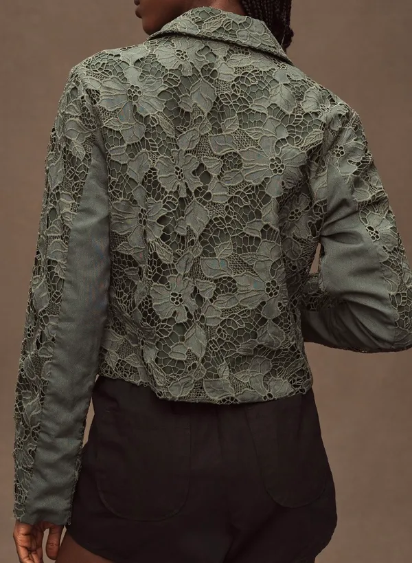 Anthropologie Dolan Lace Moto Jacket, Size M - Image 2