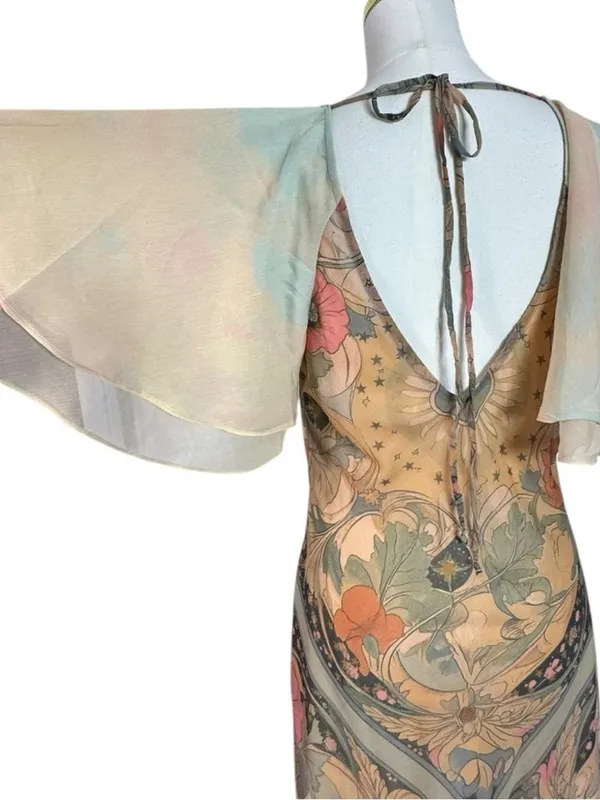 Free People Bohemian Witchy Celestial Nights Maxi Dress in Fairy Combo XL - Image 12