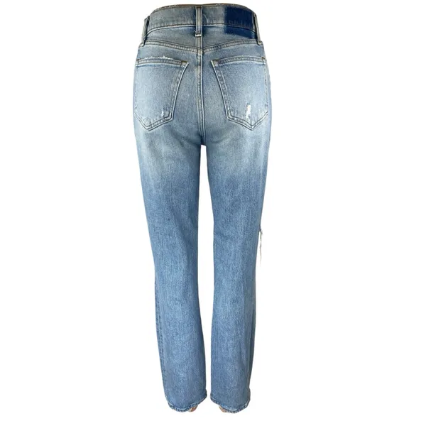 Abercrombie & Fitch 90s Straight Ultra High Rise Distressed Denim Jeans Pants 24 - Image 3