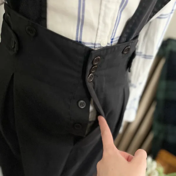 Black cotton vintage pinafore overalls 90s - Image 4