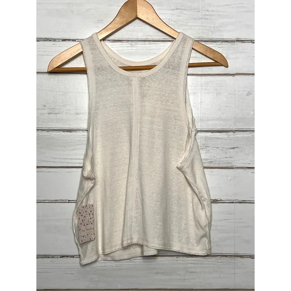 Free People Ivory Crochet Lace Tank Top Sleeveless Boho Size Small NWT - Image 3