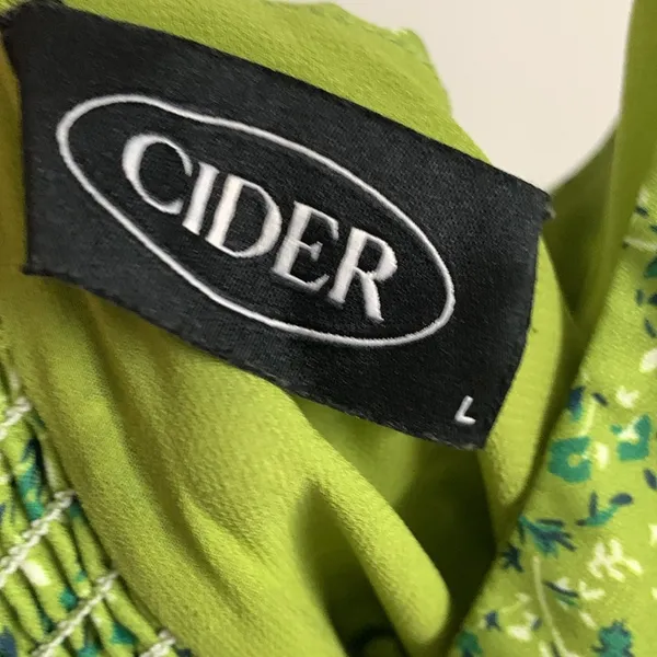 Cider Green Floral Retro Dress Size L - Image 3