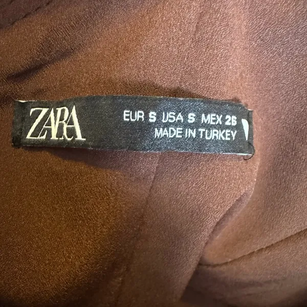 Zara Brown Satin Corset w/Mock Wrap Attached Skirt Sold Out Size Medium. H46 - Image 13