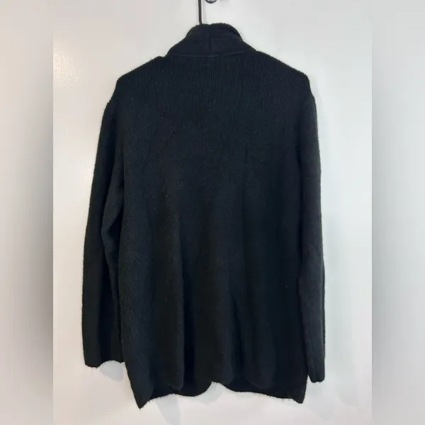 J. Crew Black Cocoon Wool & Alpaca Blend Blazer Sweater Cardigan Size Small - Image 10