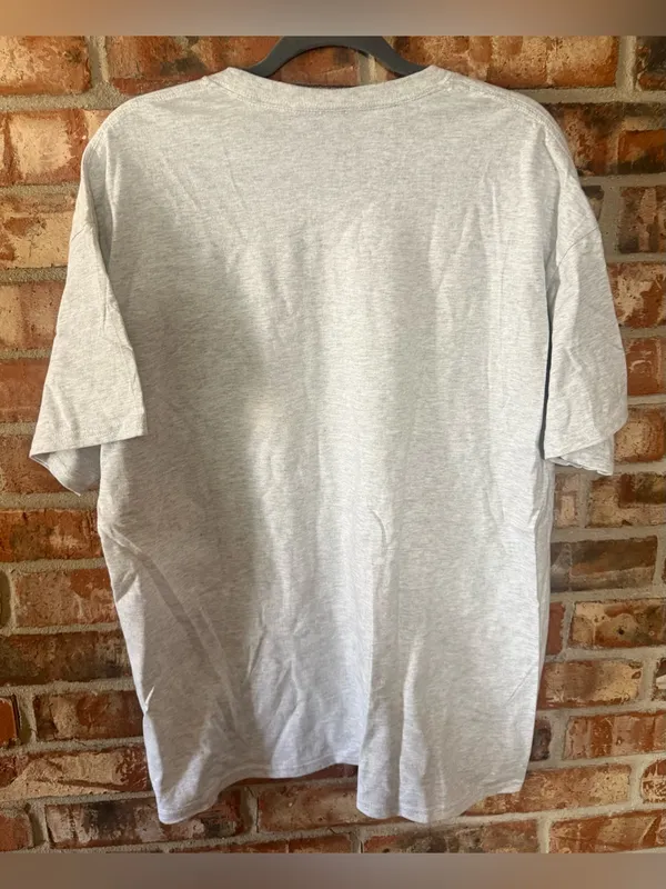 Gildan Ash Gray Graphic Tee with Winter Ghost - Image 4