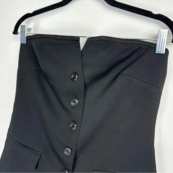NWT Commense Button Down Tube Top Sz Medium Black - Image 5