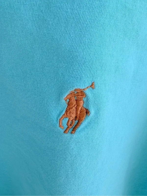 Polo Ralph Lauren Off The Shoulder Light Green Cropped Tee - Image 4
